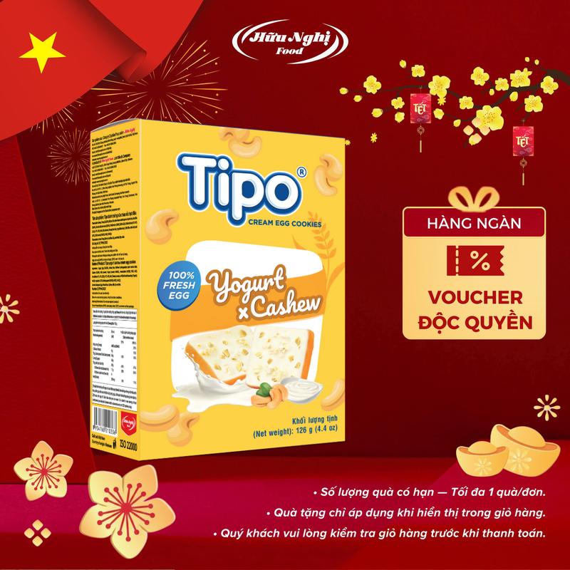   DEAL 12K  Tipo Bánh trứng sữa chua hạt điều ăn vặt 126G 