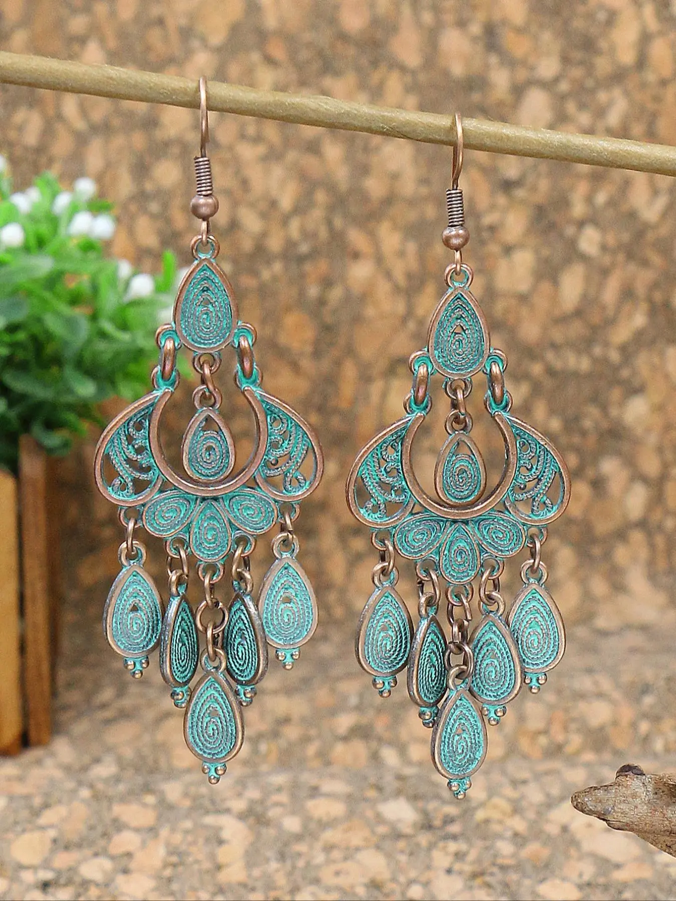 Boho Ethnic Style Dangle Drop Earrings, Vintage Tassel Design Earrings for Women & Girls, 2024 New Style Fashion Accessories Party Dating Daily Wear Gifts