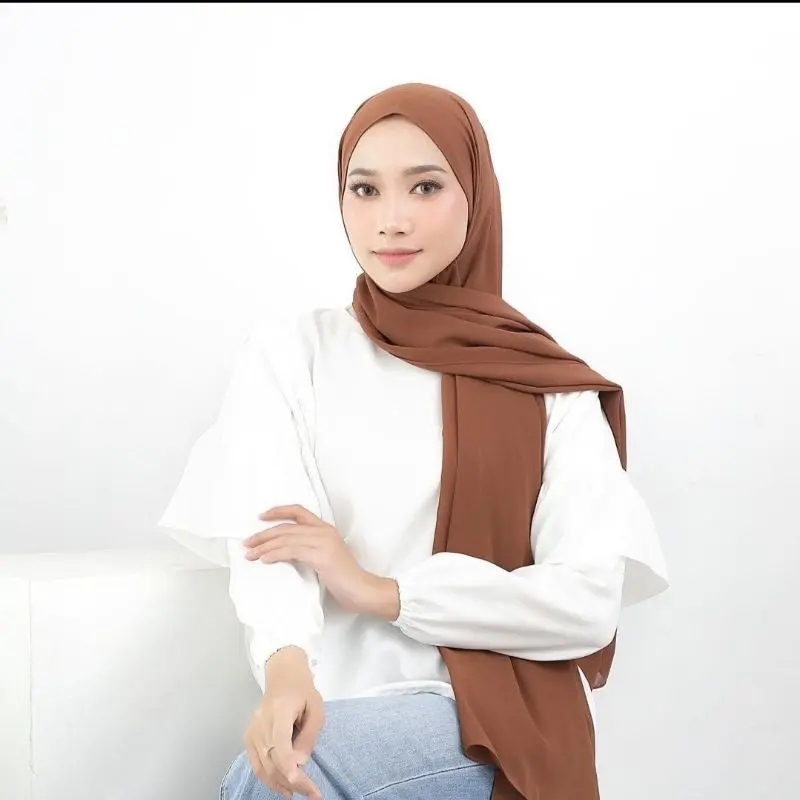 PASHMINA CERUTY BABY DOLL JAHIT TEPI / PASHMINA CERUTY POLOS PREMIUM 1