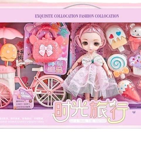 bộ đồ chơi búp bê có xe đạp 0