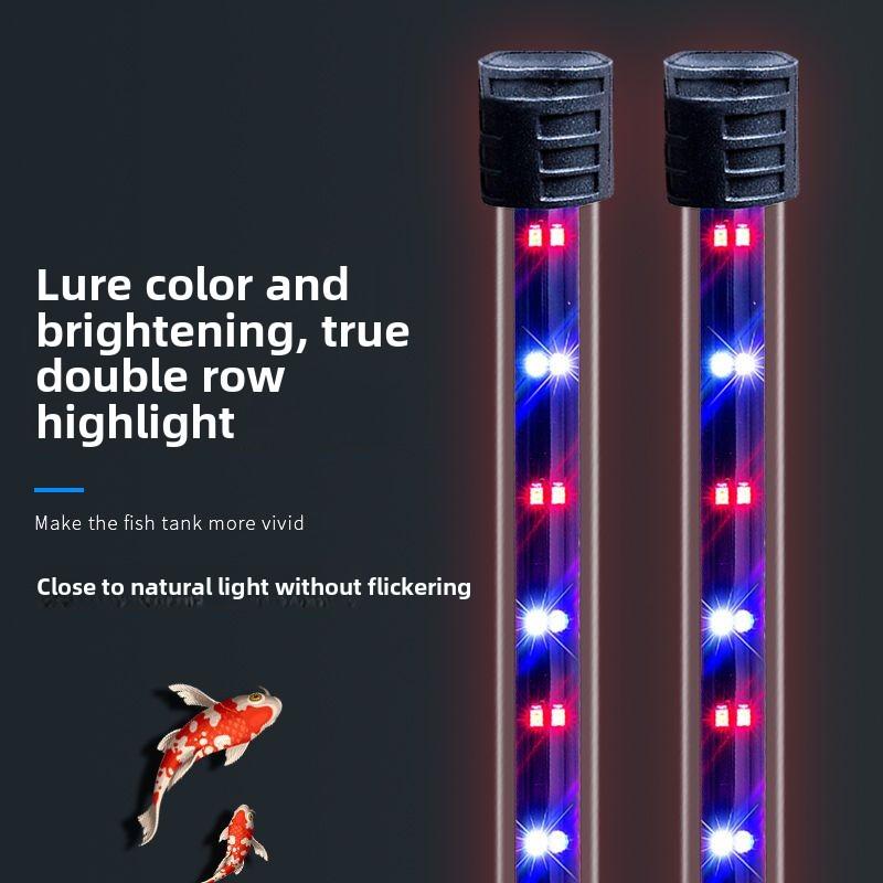 Product Introduction of [In Stock] Fish Tank Light LED Waterproof Submersible Light Tube Small Aquarium Full Spectrum Decorative Aquatic Plant Light Dragon Fish Light 0