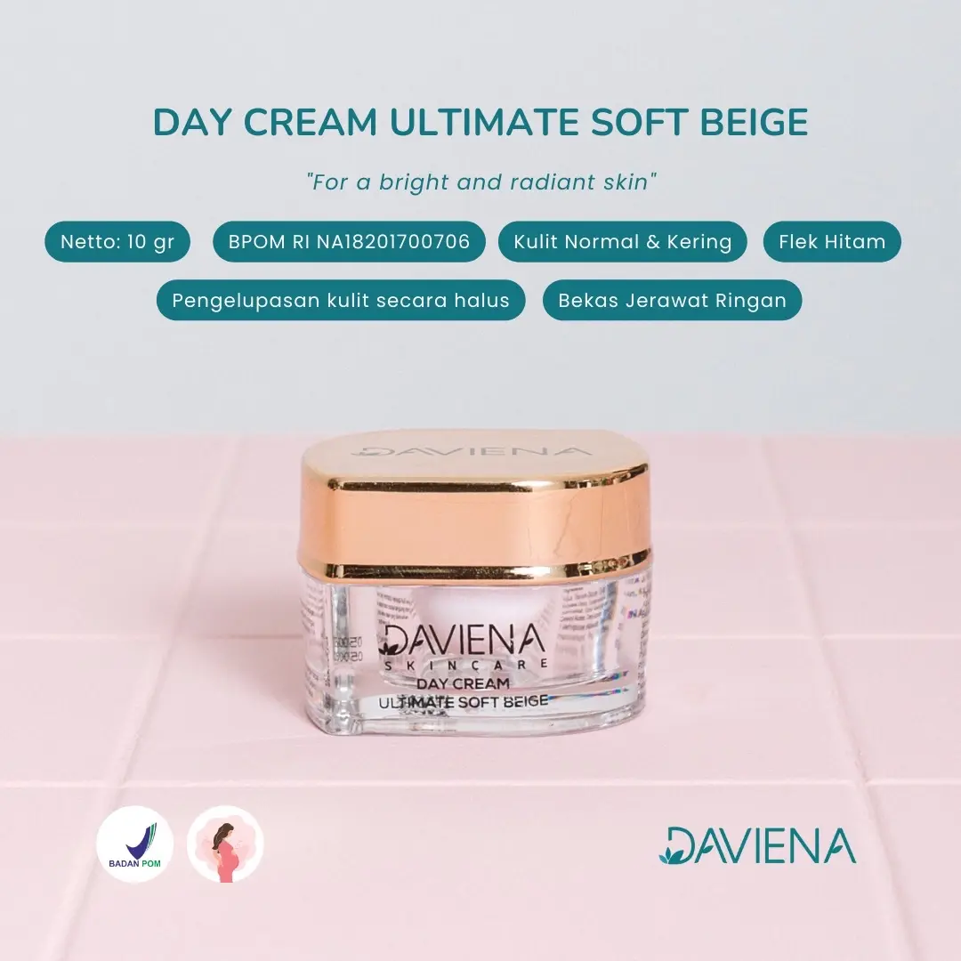 DAY CREAM GOLD DAVIENA SKINCARE Kulit Kering Pemutihan