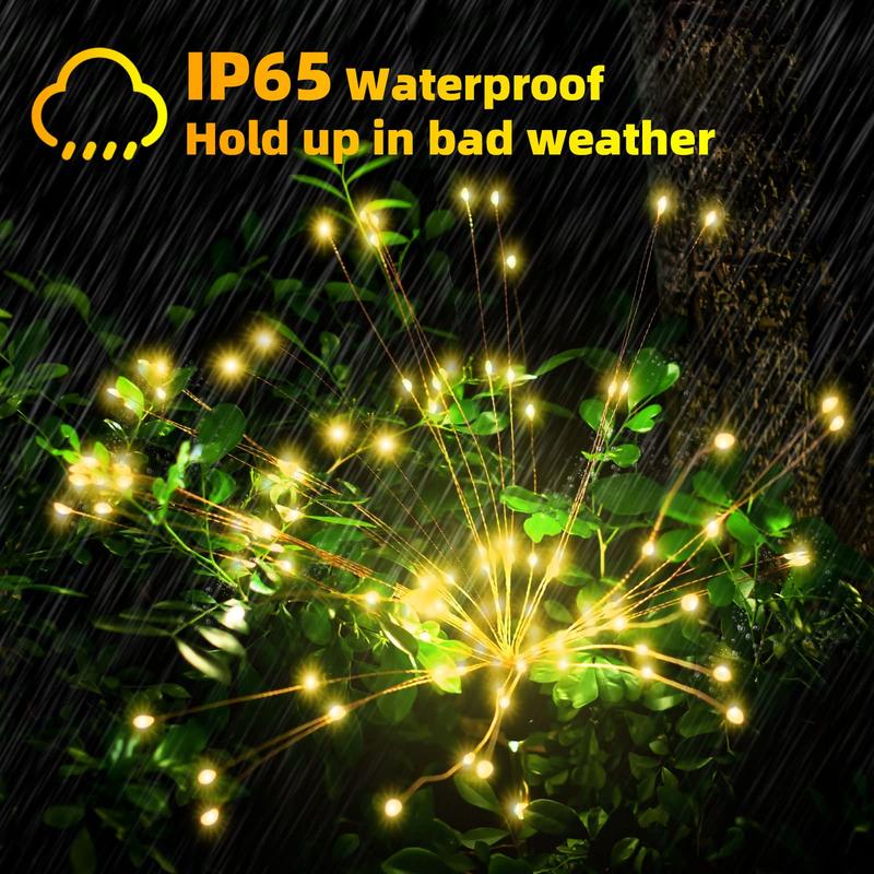 Solar Powered Firework Shaped Light, 120 LEDs Outdoor Solar Garden Decorative Light, Waterproof String Landscape Light for Walkway Pathway Backyard Decoration 3