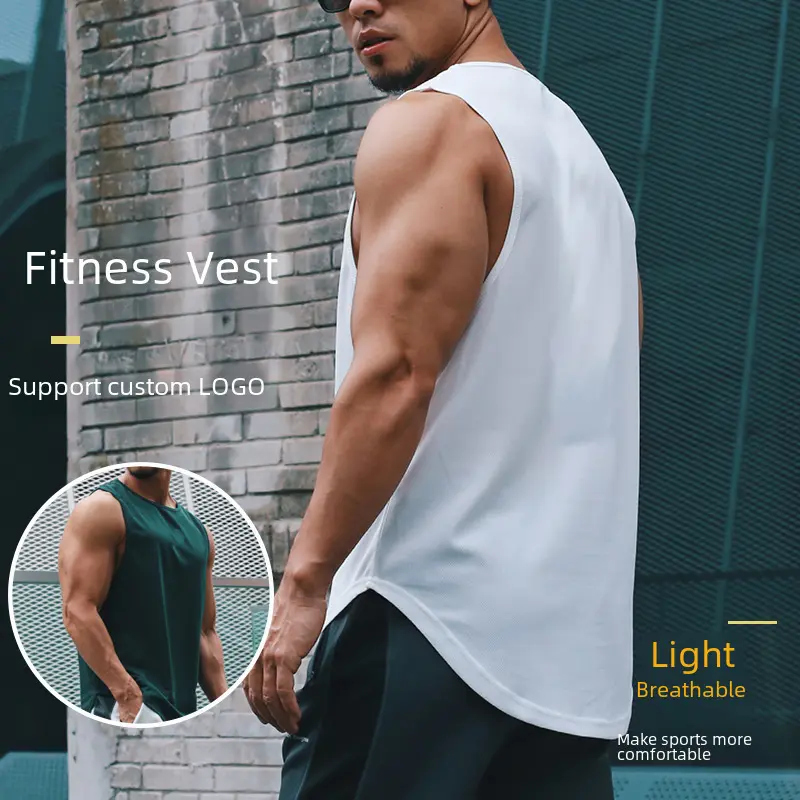 2024 Quick-Drying Vest Men's Running Training Workout Top Casual Quick-Drying Breathable Men's Sleeveless Sports Vest