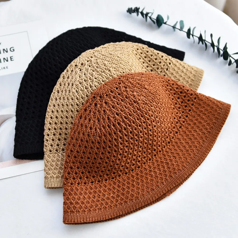 Women's Knit Mesh Bucket Hat - UV Protection, Breathable & Stylish Design