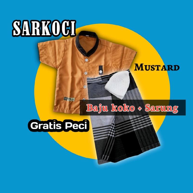 Sarkoci, Baju koko Bayi, untuk usia 0-6, 6-12 bulan, 1 -2 tahun, Bahan Kain Toyobo Import, Sarung Asli Wadimor 5
