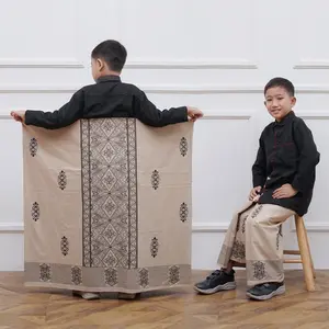 SARUNG RAYON ANAK (UMUR 7-14 TAHUN) EXCLUSIVE WADIMOR JUNIOR TERBARU - SARUNG PRINTING ANAK - SARUNG ANAK Muslim Katun Motif Batik Remaja Tanggung Koko Baju Gamis Hitam Setelan Turki