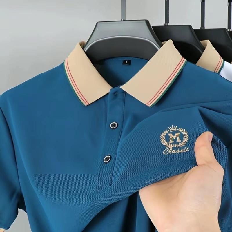 Áo thun Polo nam thêu Logo H vải cá sấu cotton co giãn 4 chiều cực kỳ sang trọng 9