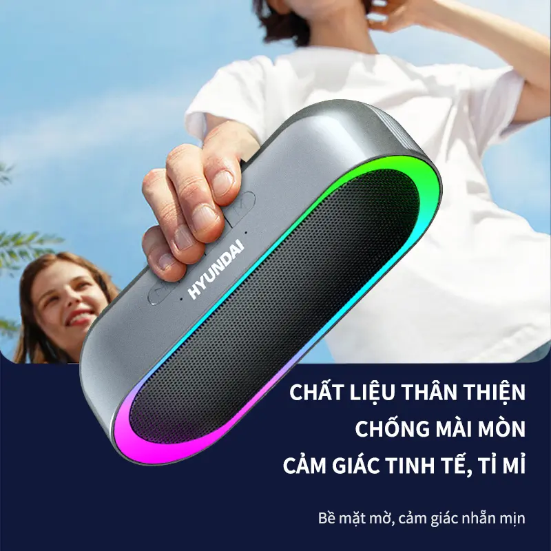 Loa Bluetooth không dây Hyundai HY-S10 RGB Đèn màu RGB kênh đôi z6  fly máy  chiếu 5