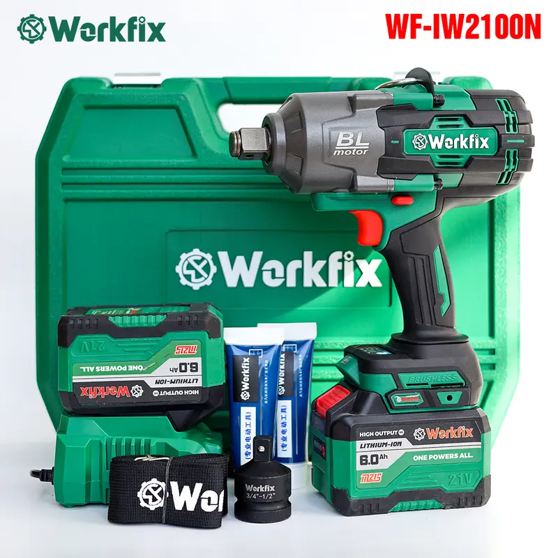 Máy Siết Bulong Khủng Workfix 2100, Đầu 3/4 Lực Siết 2100nm Mở Cả Bulong Cần Cẩu 0