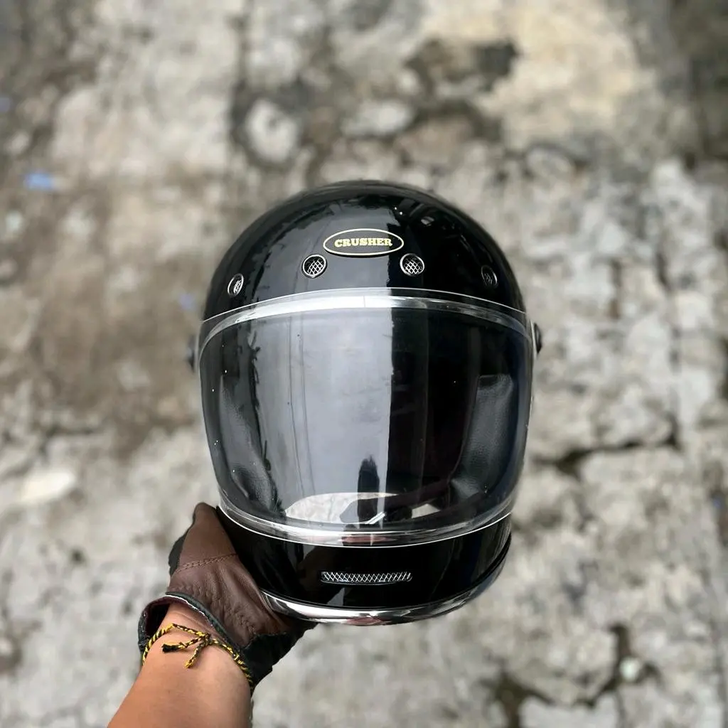 Helm custom Bullit Black Glossy Include Visor custom by @crushercustoms Limited! Helm Cakil Retro Classic
