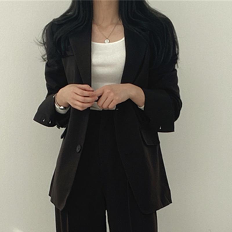 Product Introduction of Suit Jacket for Women 2024 Spring New Korean Style Coat Temperament Commute Blue Design Sense Niche Suit for Women 22
