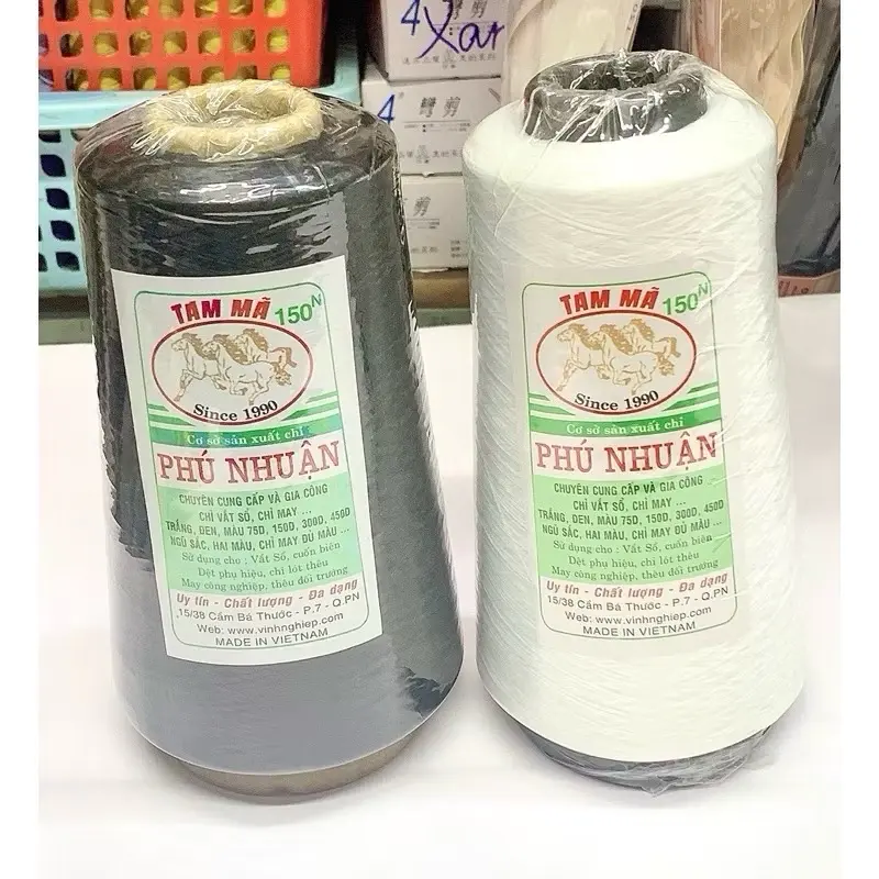 ￼Chỉ vắt sổ loại tốt - chỉ tơ vắt sổ cỡ sợi 150 ống 250g 1