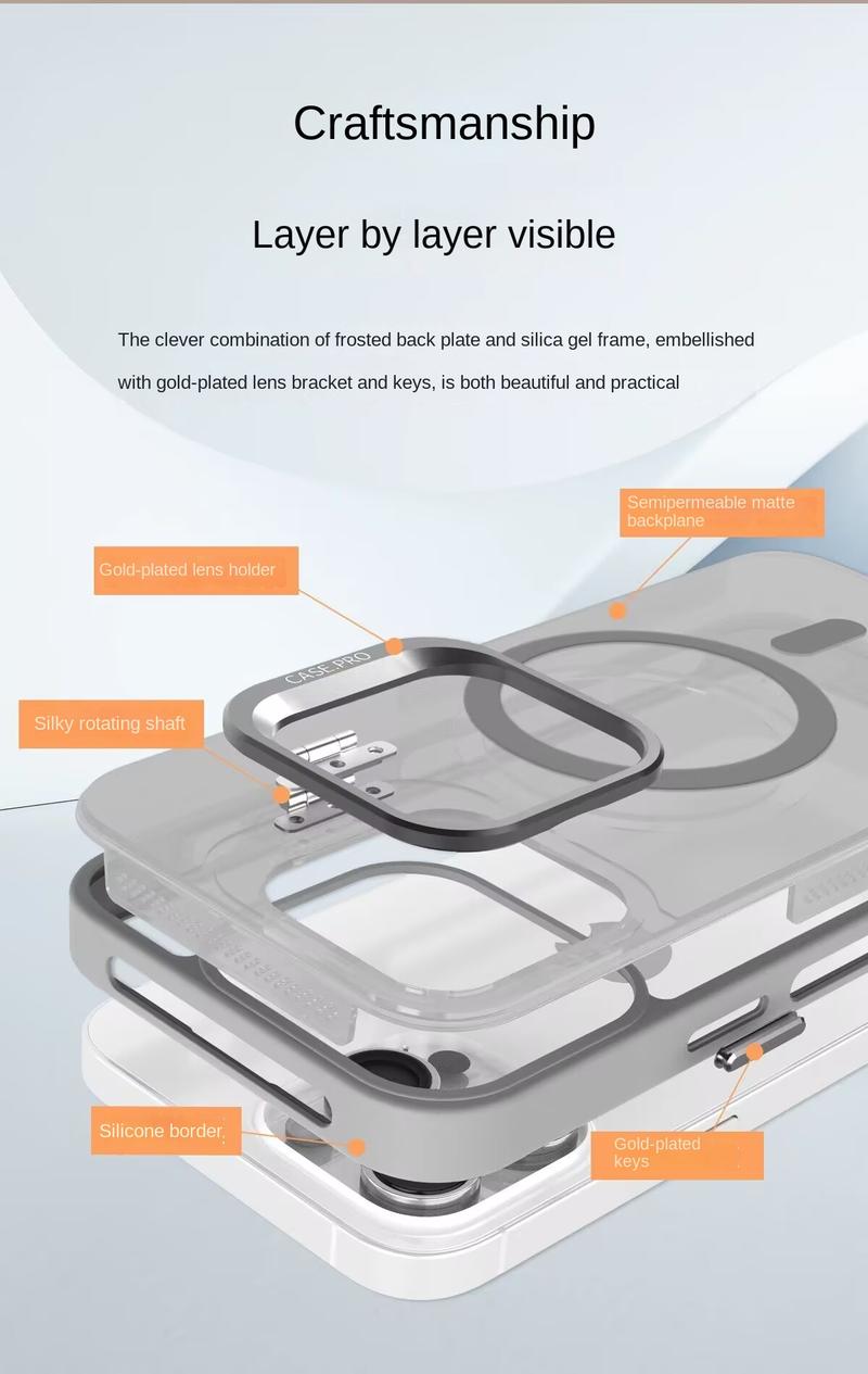 Product Introduction of Lens Holder Compatible with iPhone 16 Pro Max Phone Case Hollow Heat Dissipation Apple 15 Matte Magnetic Suction 14 Hard Cover 33