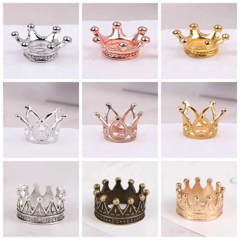 Cute Model Toys Mini Metal Crown Model Ornaments Bronze Dollhouse Miniature Metal Crown Alloy Decorating Mini Princess Crown Dollhouse Dolls Birthday