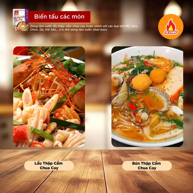 Sốt gia vị lẩu thập cẩm vị chua cay 180g AZ CHEF - Sốt nấu lẩu hoàn chỉnh đậm dà chua cay chuẩn vị. 3