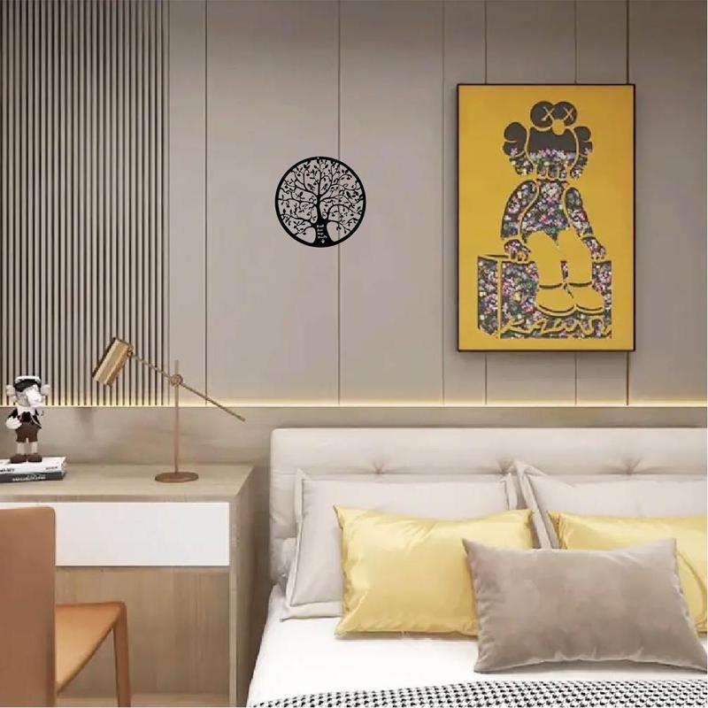 Tree of Life Metal Sign, 1 Count Hollow out Heart Tree Wall Decor, Sweet Furniture, Round Modern Simple Wall Art Decor for Home Living Room, Bedroom, Office 8