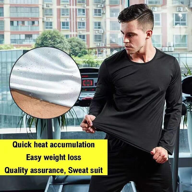 Product Introduction of Men Sauna Suit Sweat Exercise Fast Weight Loss Gym Fiess Workout Jogging Yoga Cycg 5