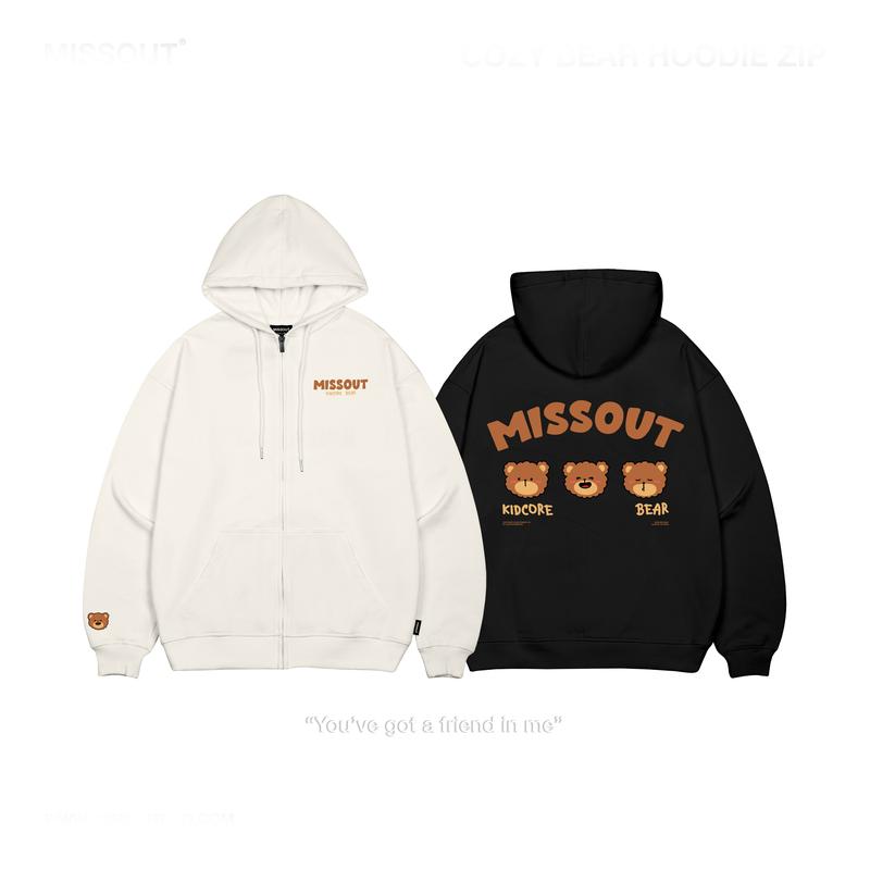 ÁO KHOÁC HOODIE ZIP BASIC EMOTION BEAR MISSOUT