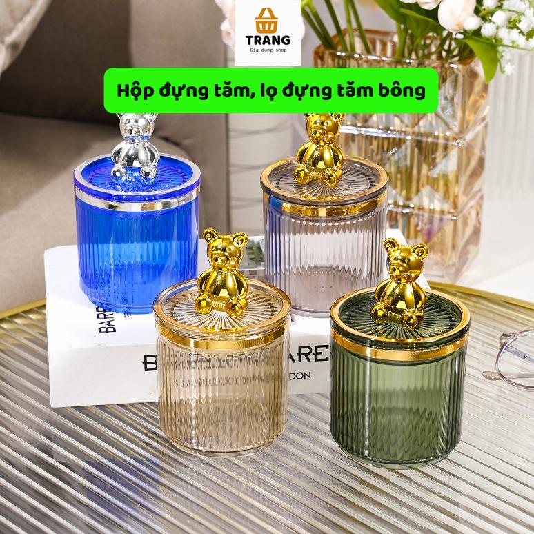 Hộp đựng tăm xỉa răng lọ đựng tăm bông bằng acrylic màu hổ phách Đựng Gia Vị