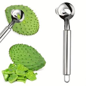 1/2/4 piezas, Herramienta peladora de cactus, cortadora de fideos de acero inoxidable en forma de cuchara multifuncional, diseño portátil con mango ergonómico, construcción duradera de plástico y metal, ideal para pepinos, cactus y pelado de verduras