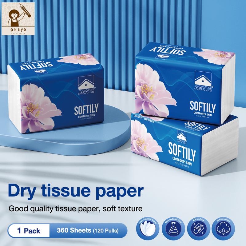【Agate Design】1/3/5 PACKS Facial Tissue 3 ply Emboss soft Tissues ...