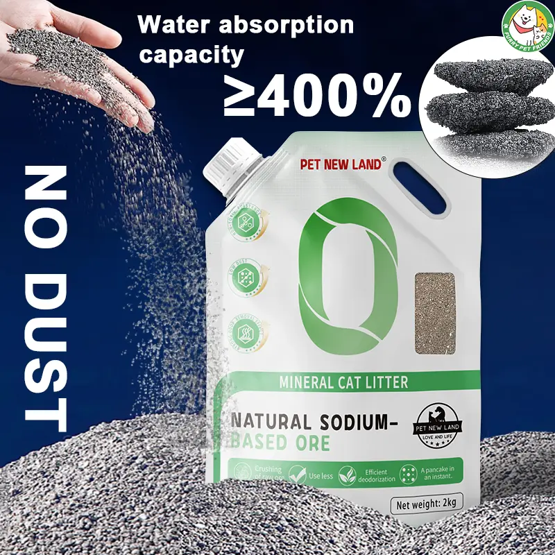 2kg/6kg Natural Mineral Cat Litter Sand Dust-Free Quick Clumping Cat ...