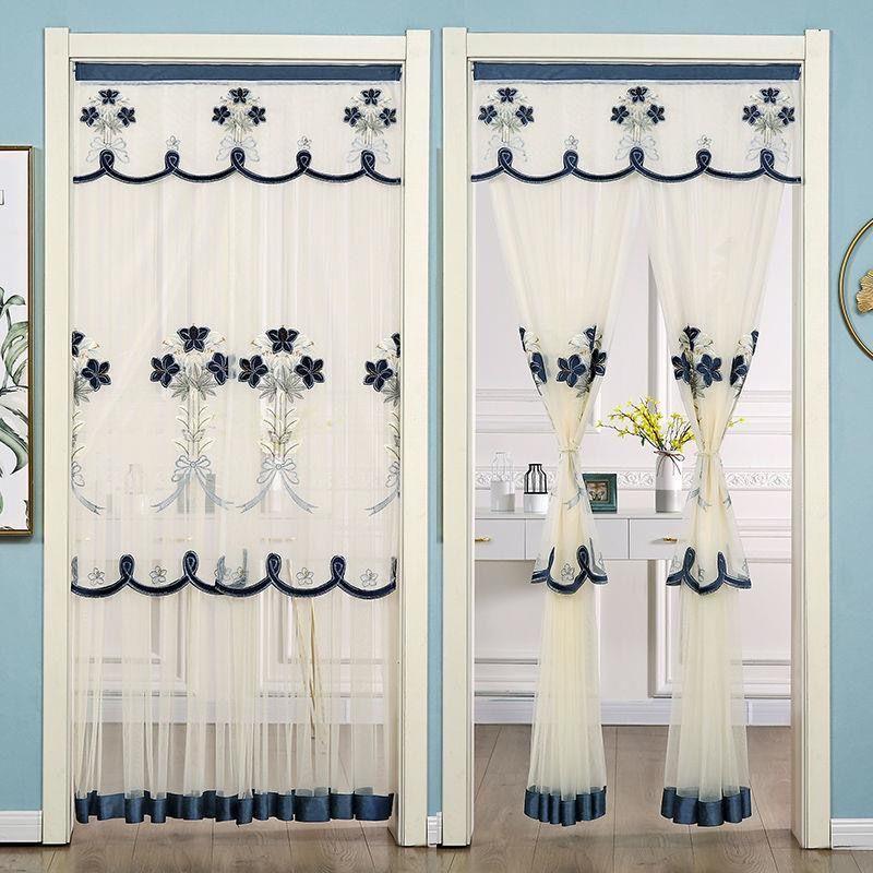 Rèm cửa, tất cả các mùa, Thêu, dành cho cửa phòng ngủ, Sợi hai lớp Cao Cấp Thích hợp cho vách ngăn phòng ngủ và nhà bếp, Thiết kế tinh tế