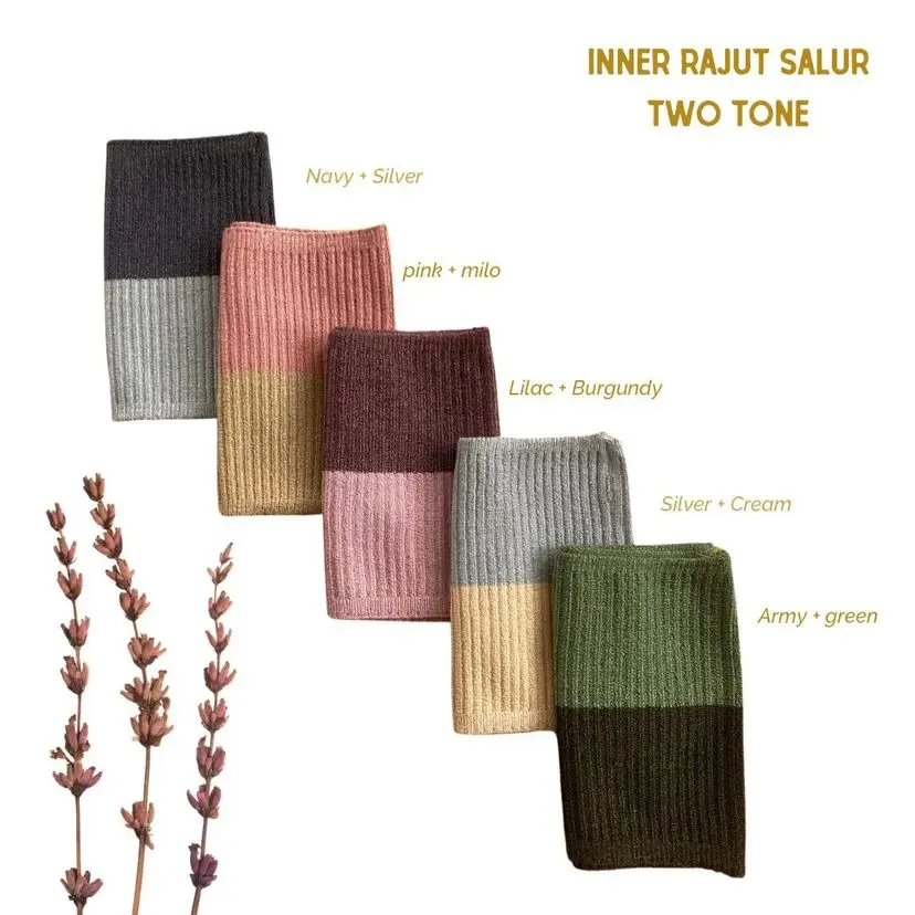 ( PAKET ) INNER RAJUT 5 PCS CAMPUR WARNA Jilbab Salur Kerudung Ciput Dalaman