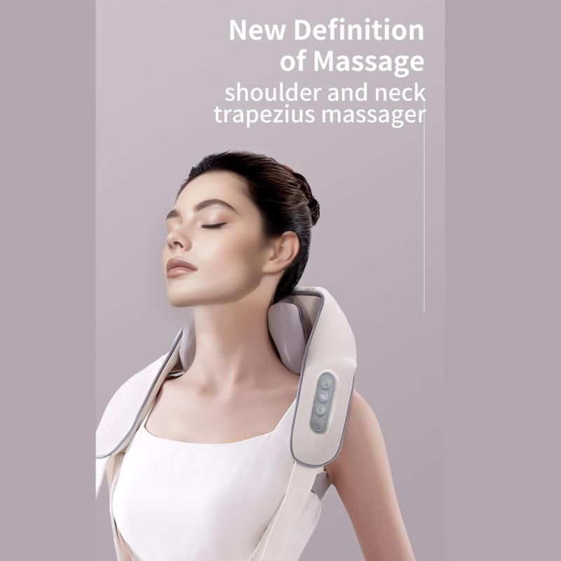 Electric Heating Back & Neck Massager, 3D Deep Tissue Kneading Massager, Neck & Shoulder Massager with Heat, Multifunctional Massage Pillow for Back, Waist, Leg, Foot, Christmas Gift 3