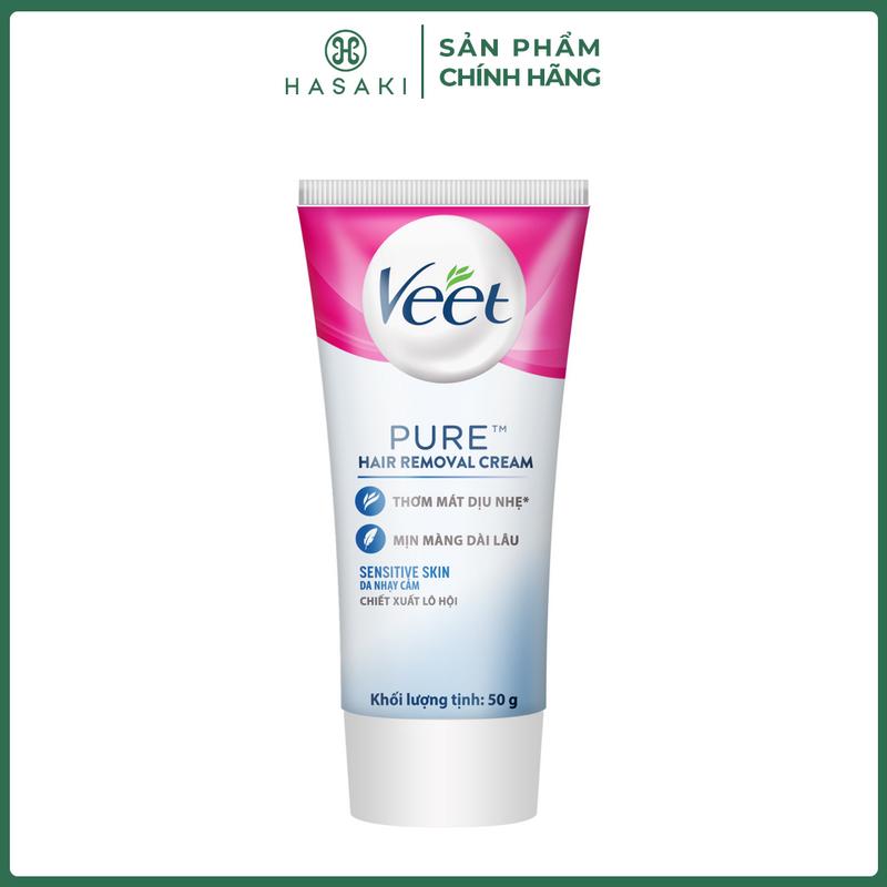 Kem Tẩy Lông Veet Pure Dành Cho Da Nhạy Cảm 50g (Mới) Pure Hair Removal Cream - Sensitive Skin | HASAKI BEAUTY