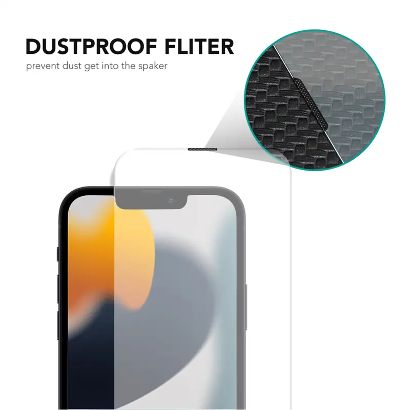 AMINO Anti Dust Tempered Glass Untuk Iphone XR 11 15 16 Pro Max 16 Plus 16e 15 Plus 14 Pro Max 14 Plus 13 Pro Max 12 Pro Max 11 Pro Max X XS XS MAX Screen Protector Full Cover Anti Gores Anti Debu Dustproof Mesh 2