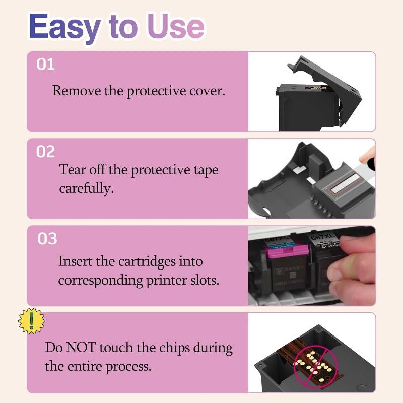 Product Introduction of 667 XL Ink Cartridges Value Pack Compatible Replacement for HP DeskJet 1275 2374 2375 2376 2775 2776 6075 6475 6476 Printers 19