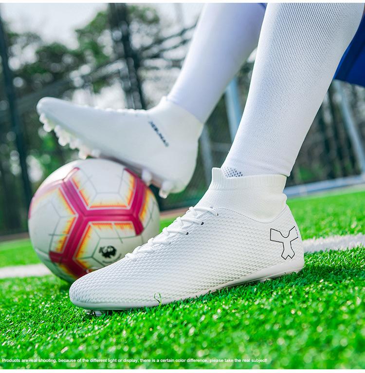 Product Introduction of In Stock Professional Soccer Shoes Teenagers Race Shoes Green Field Combat Boots Men's and Women's Football Boots 47 Soccer Shoes Boys and Girls Teenagers Students TF Broken Nail AG Long Nail Artificial Flat Leather Foot Training Transport 6