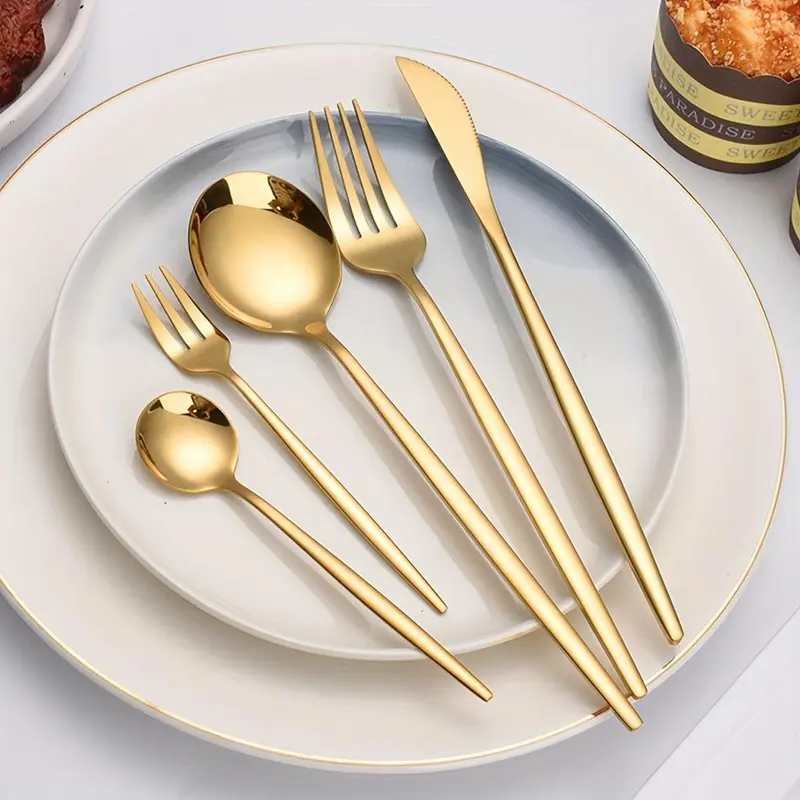 Stainless Steel Cutlery Utensils Set, 60pcs/set Including Knives, Forks & Spoons, Mirror Polished Flatware Set for Parties, Banquets & Restaurants, Kitchen Dinnerware 4