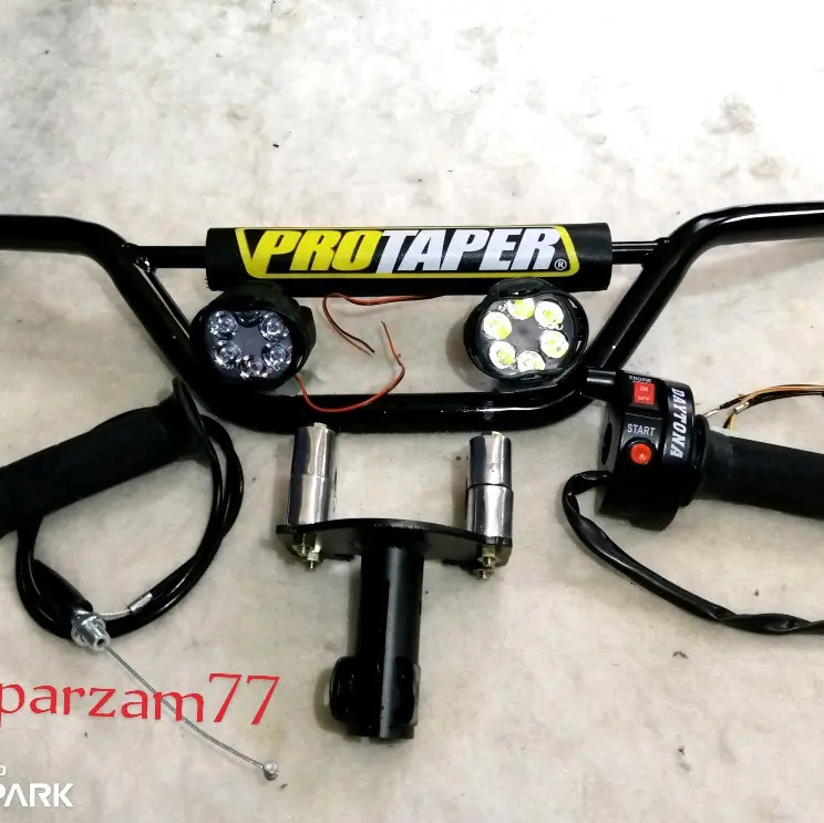 paketan stang trail.dudukan stang.gasspontan.lampu sorot led 1 set
