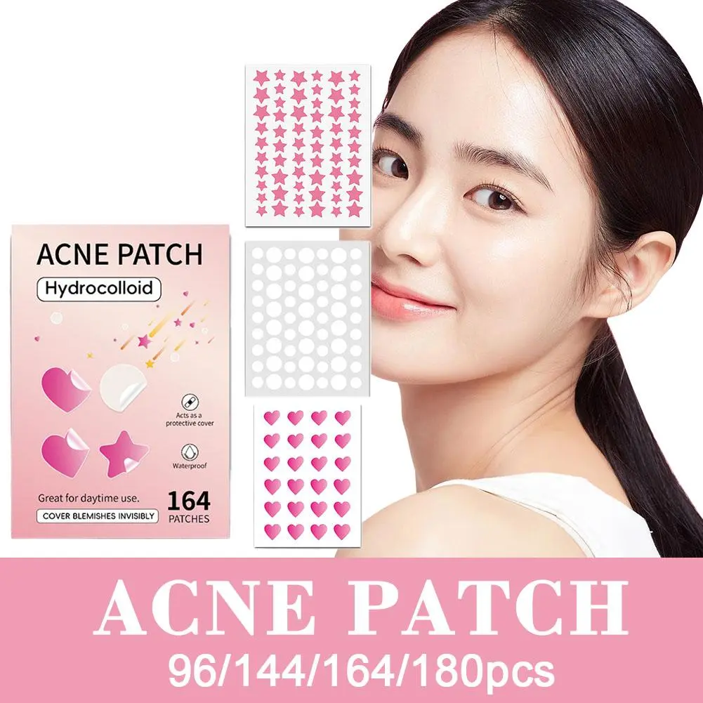 180pcs New High-end Pimple Patch Acne Patches Heart Shape Acne Dots Patches Moisturizes For Covering Zits And Blemishes