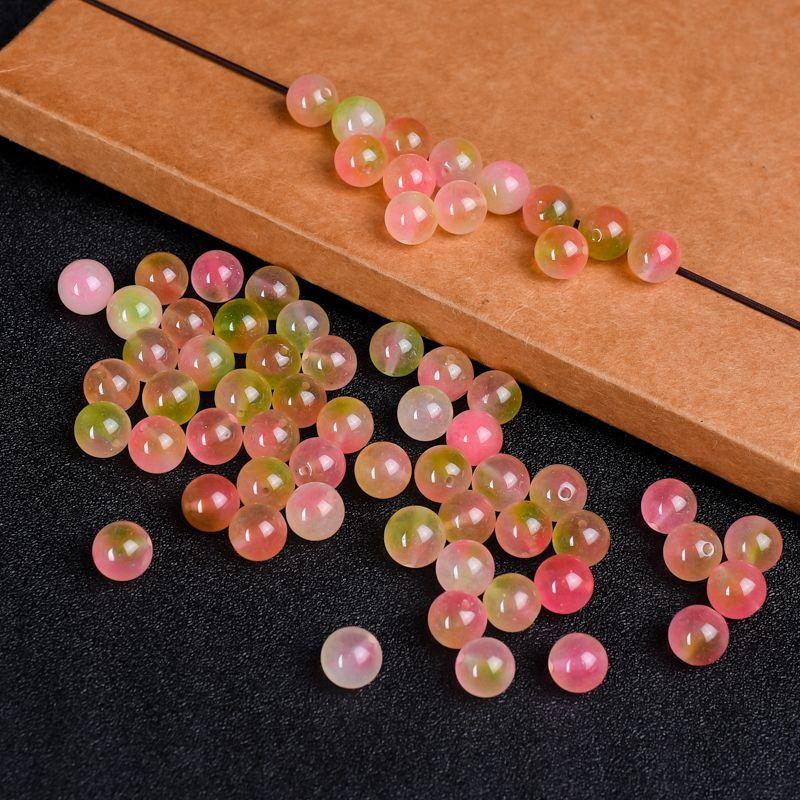 Product Introduction of Peach Tourmaline Jade Beads Agate Peach Blossom Jade Beads Round Beads DIY Handmade Bracelet Necklace Sweater Chain 5