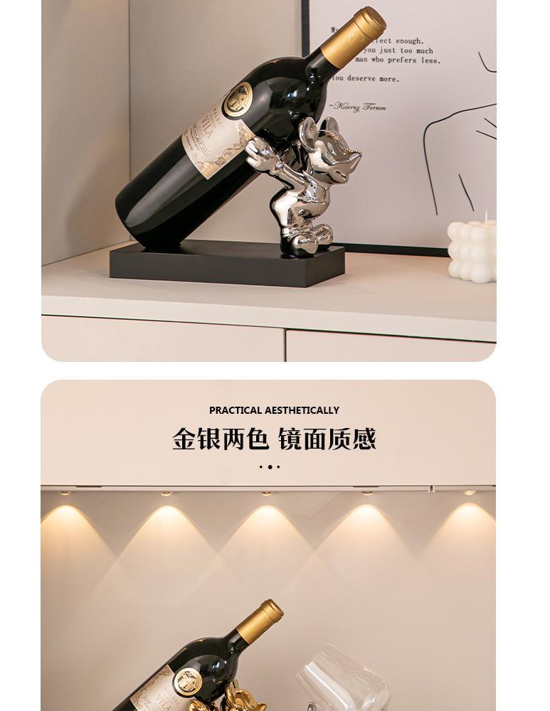 Product Introduction of Violent Bear Red Wine Rack Decoration Bubble Bear Light Luxury Wine Cabinet Decoration Home Living Room Meal Side TV Cabinet Decoration 2