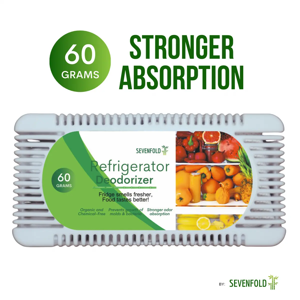(SEVENFOLD) 1PC. 60G ACTIVATED CARBON REFRIGERATOR FRIDGE DEODORIZER ...
