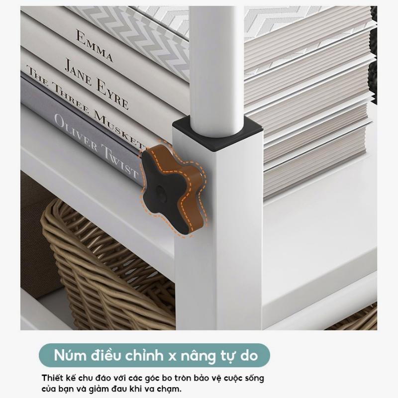 HUHU Bàn Kéo Di Động [Có Bánh Xe] Có Kệ Ngang Bàn Laptop Bàn Học Bàn Có Thể Điều Chỉnh Chiều Cao 6