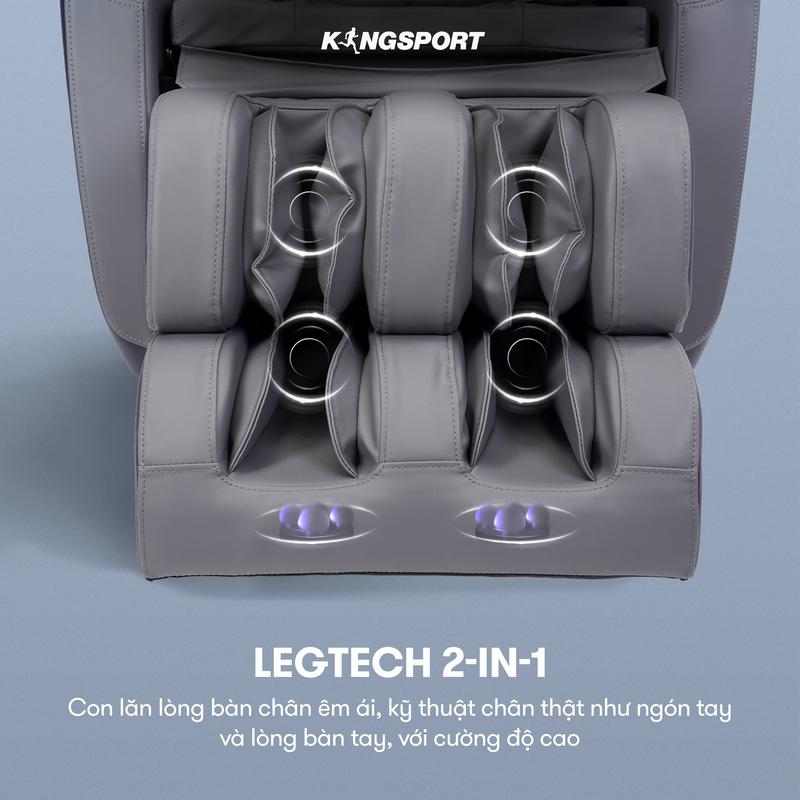 Ghế massage KINGSPORT G83 hệ thống con lăn hiện đại, con lăn lòng bàn chân 3 cấp độ, nhiệt hồng ngoại kép 3