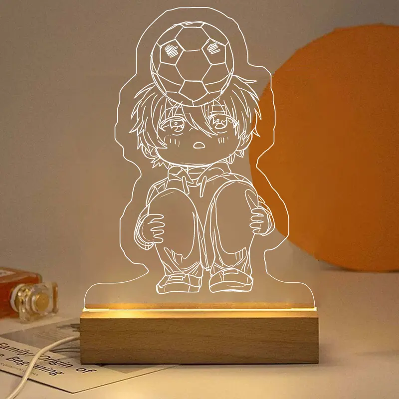 Lampu tidur hias ukiran akrilik Blue Lock White 8