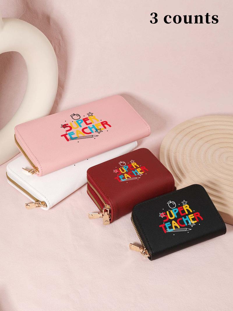Product Introduction of Teacher's Day Gift, Women's Cute Card Holder, Casual Versatile Zipper Around Coin Purse, Simple Credit Card Holder with Multi Card Slots 7