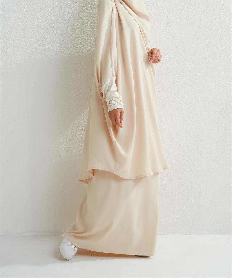 Product Introduction of Two-Piece High-Quality Large Size Clothing, Women's Clothing, Clothing Apparel, Solid Color Long Sleeve Skirt Long Robe 29