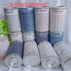 [Bisa Cod] Celengan Target Murah Buka Tutup Celengan Sedekah Subuh Tabungan Uang Paper Multicoloured Acrylic Kedap Air Tinggi 14 cm Diameter 8,5 cm Variasi PERMANEN DAN BUKA TUTUP