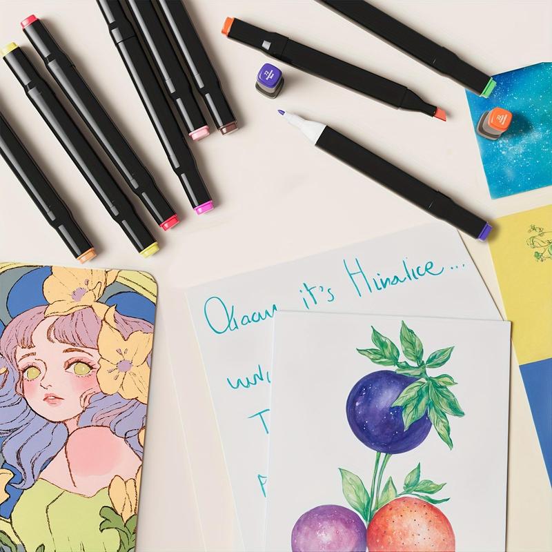 Product Introduction of Permanent Marker Pen Set, 1 Set Art Marker Pen with Storage Bag, Versatile Art Pens for Illustration, Anime & Office Use 5