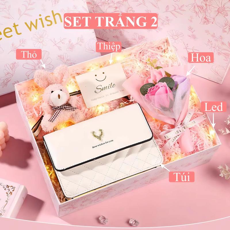 Set quà tặng bạn gái túi xách nữ ngày sinh nhật valentine 20/10 8/3 ý nghĩa cho người yêu 7K STORE SET26