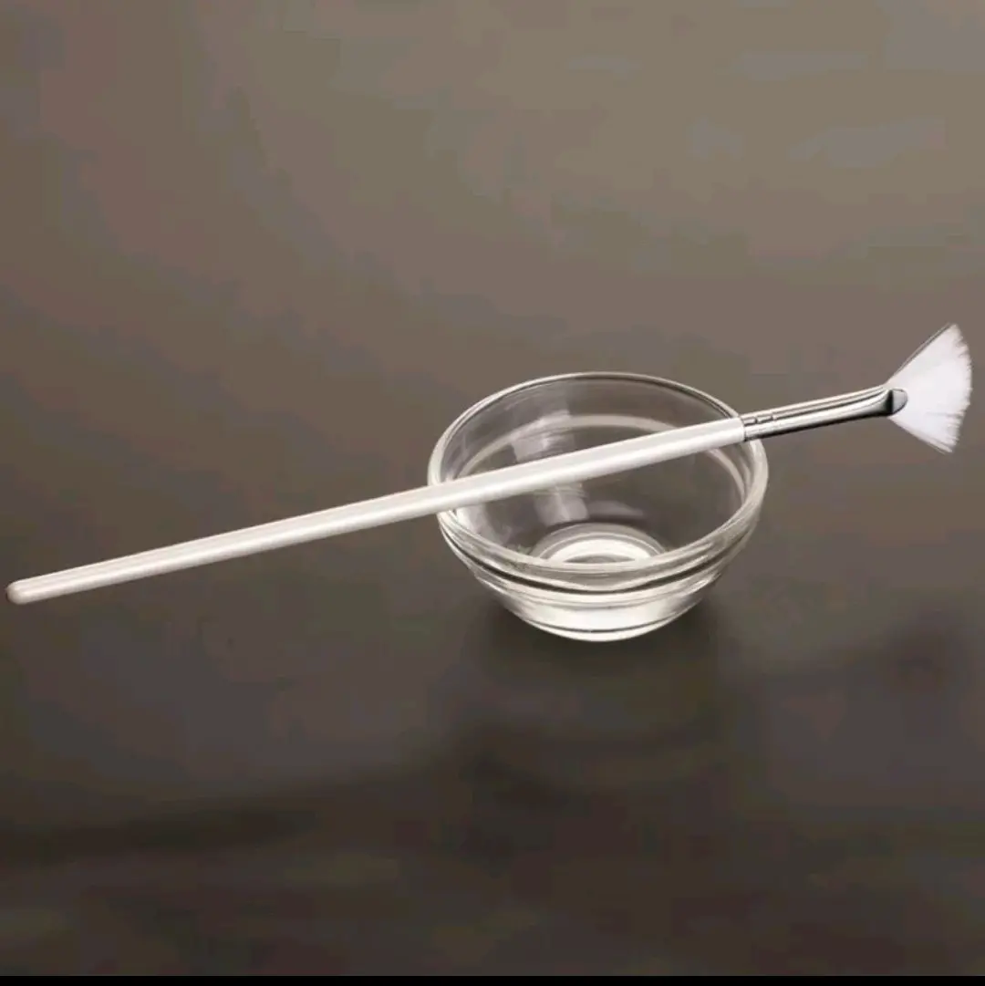 Bộ Cọ peel da, bát peel, đắp mặt nạ.Sợi lông mềm hình cánh quạt, phong cách Hàn .