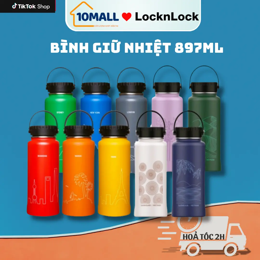 Bình Nước Giữ Nhiệt 897ML Rᶖga Tumbler Có Khay Lọc Trà Kèm Tay Cầm LocknLock LHC4160 – 10MALL